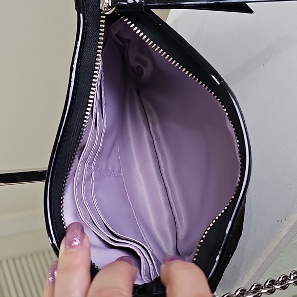 COACH Black Sequin Chain Strap MiniBag w/ Patent Leather Trim EUC - Picture 14 of 16